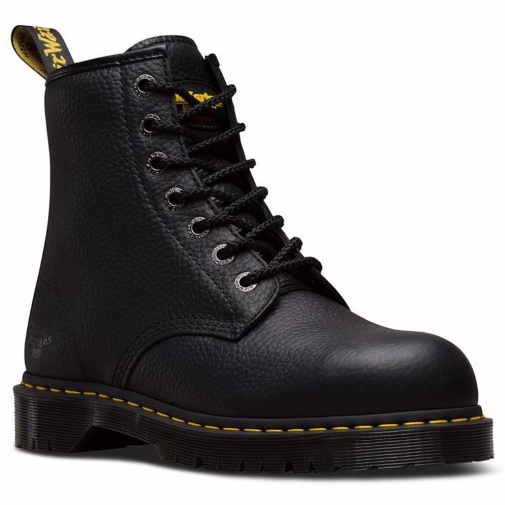Dr. Martens Steel Toed Boot, Black US L 5 EU36